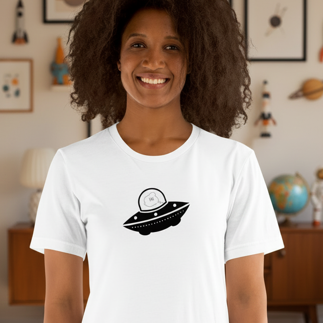 Flying Saucer Retro-Inspired Graphic Tee | Unisex Shirt