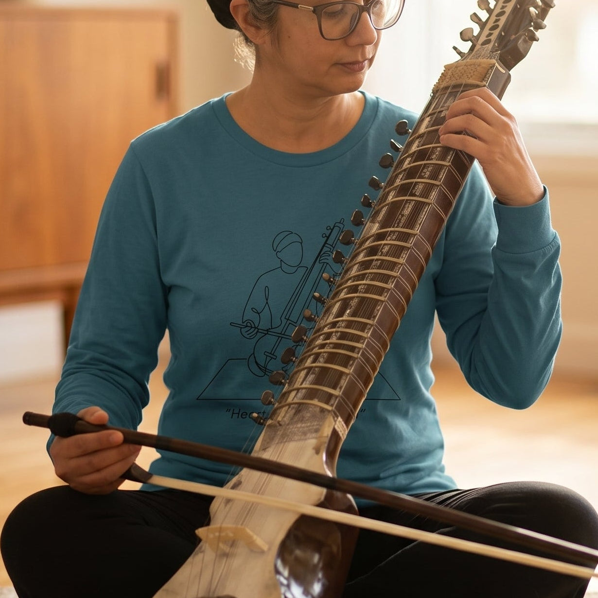 Musical Instrument | Dilruba | Midcentury | Unisex Long Sleeve Tee