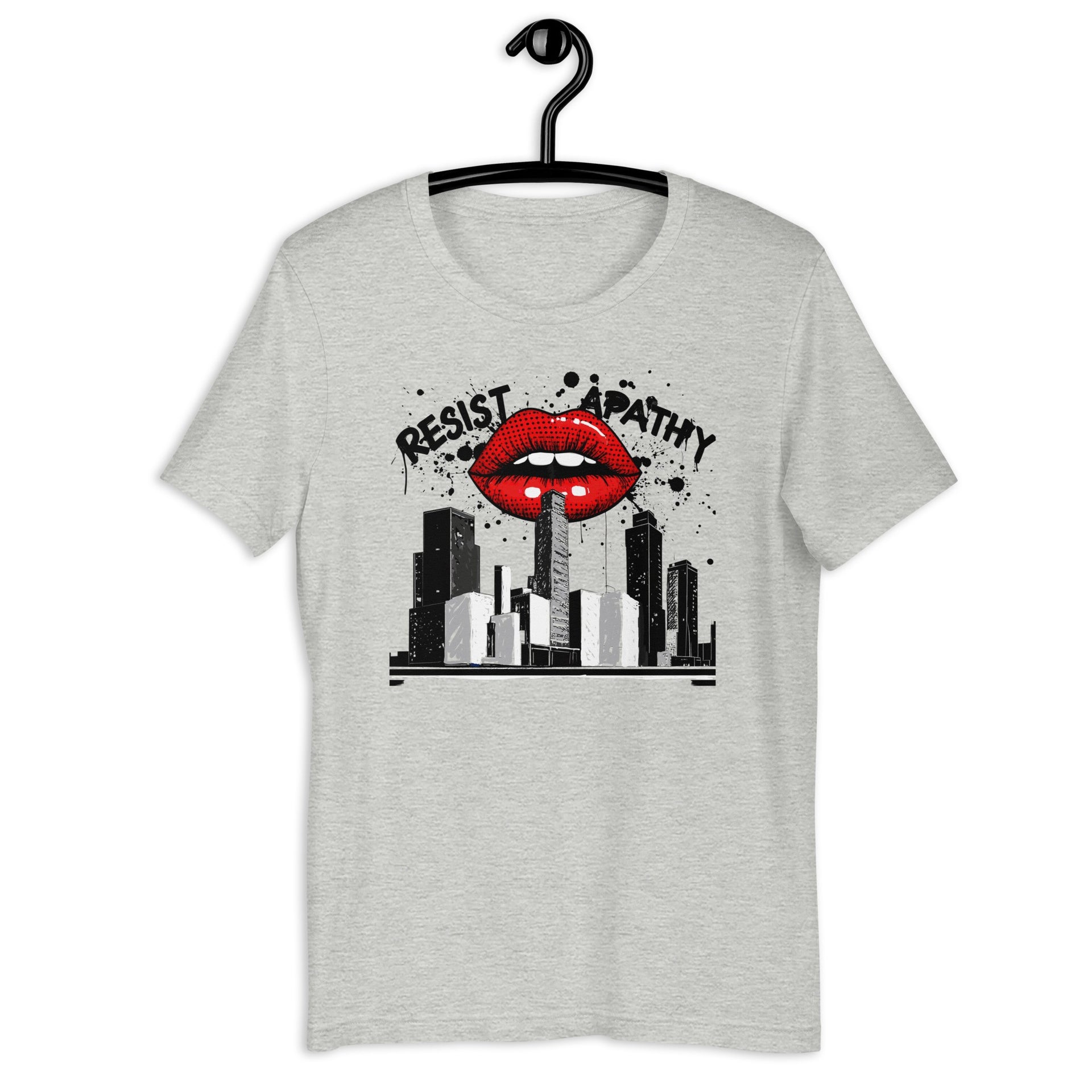 Apathy retro-inspired graphic tee in athletic heather — Galactic Ink Club