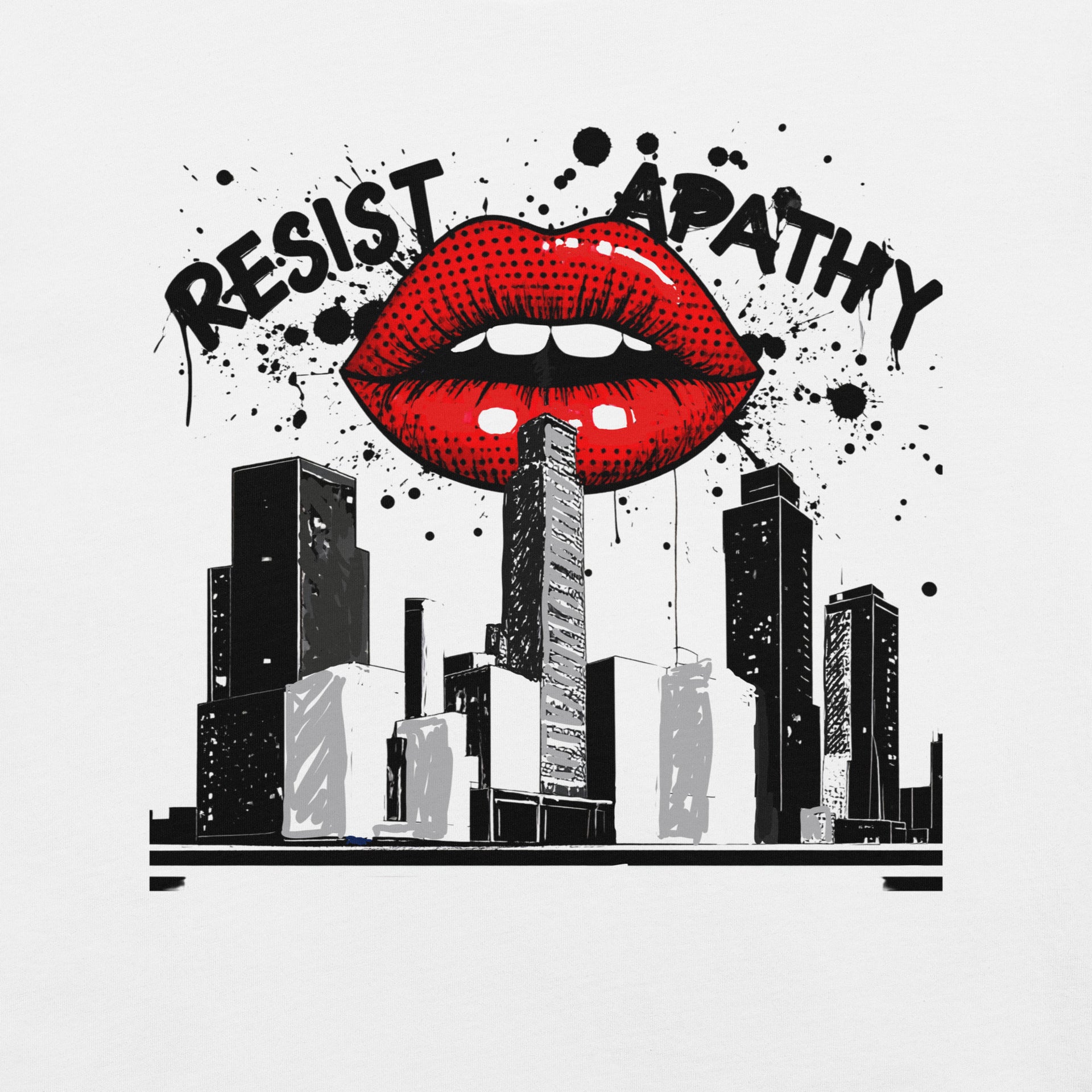 Apathy retro-inspired graphic tee design detail — Galactic Ink Club