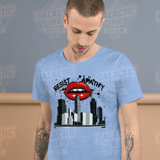 Apathy retro graphic tee by Galactic Ink Club
