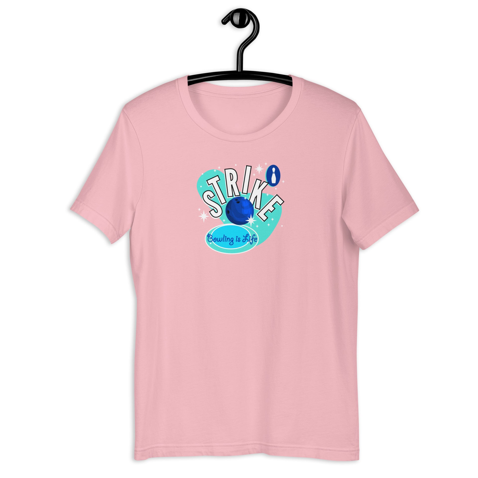 Bowling Retro-Inspired Graphic Tee in pink — Galactic Ink Club
