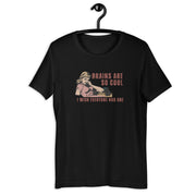 Brains Are So Cool retro-inspired graphic tee in black — Galactic Ink Club
