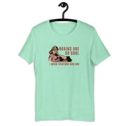 Brains Are So Cool retro-inspired graphic tee in heather mint — Galactic Ink Club
