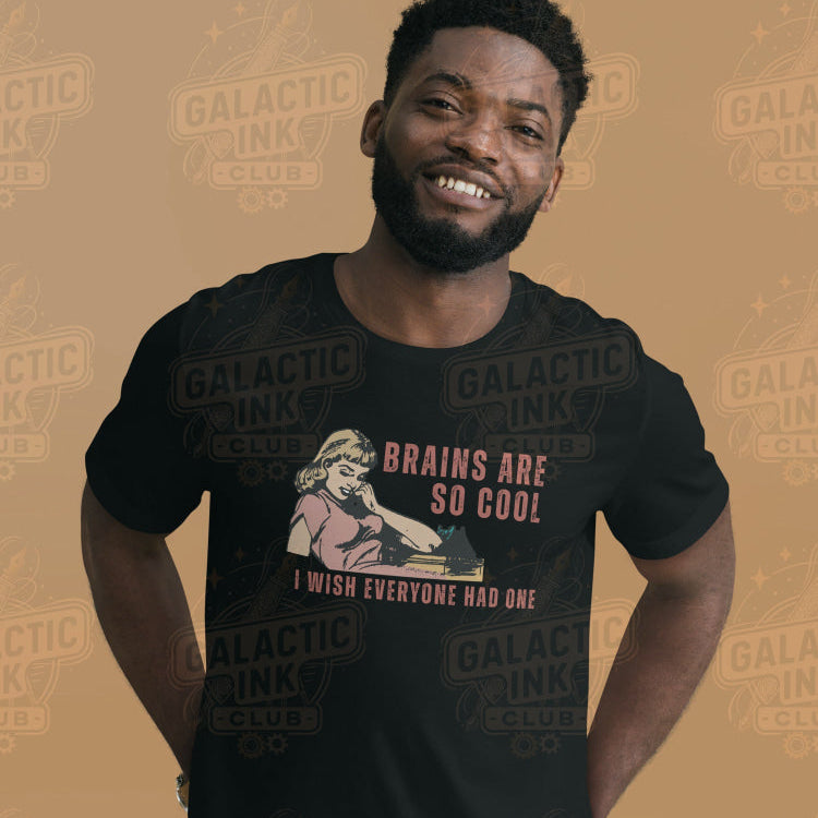 Brains are so cool retro graphic tee by Galactic Ink Club