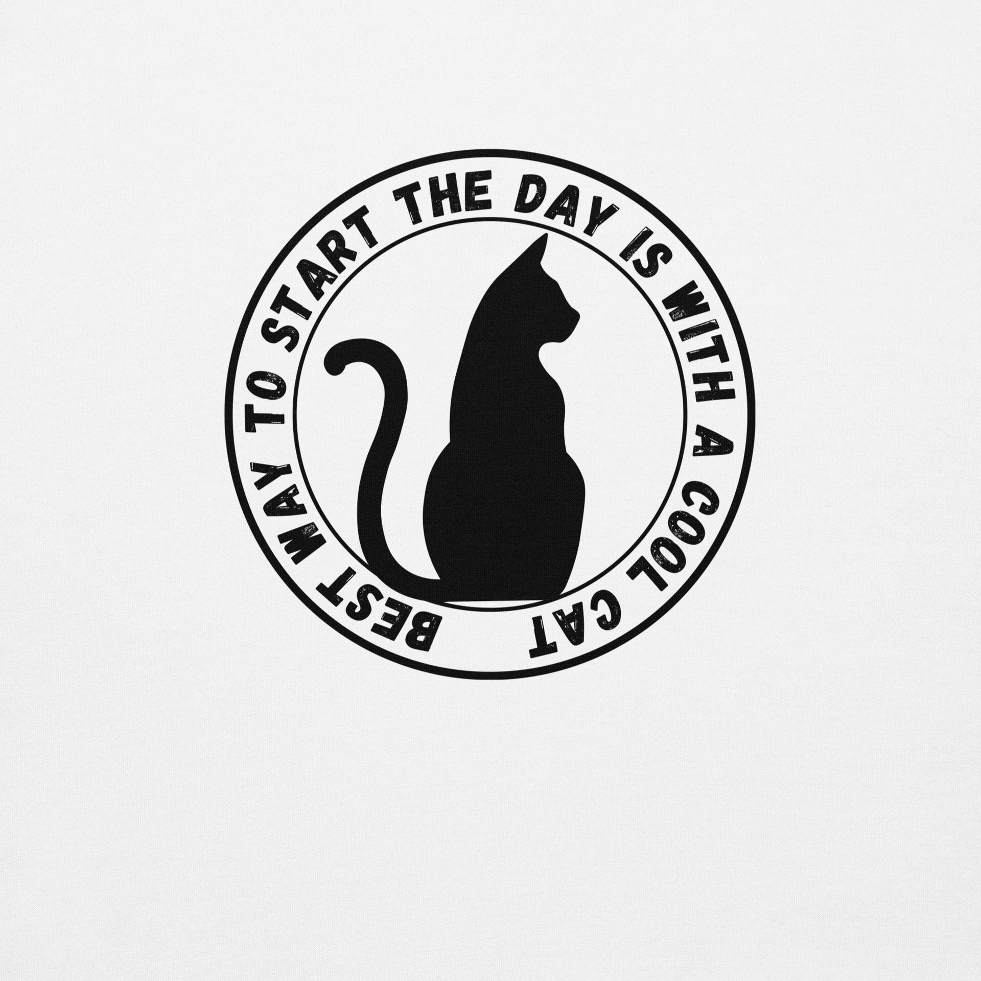 Cat Day retro-inspired black cat graphic sweatshirt design detail — Galactic Ink Club