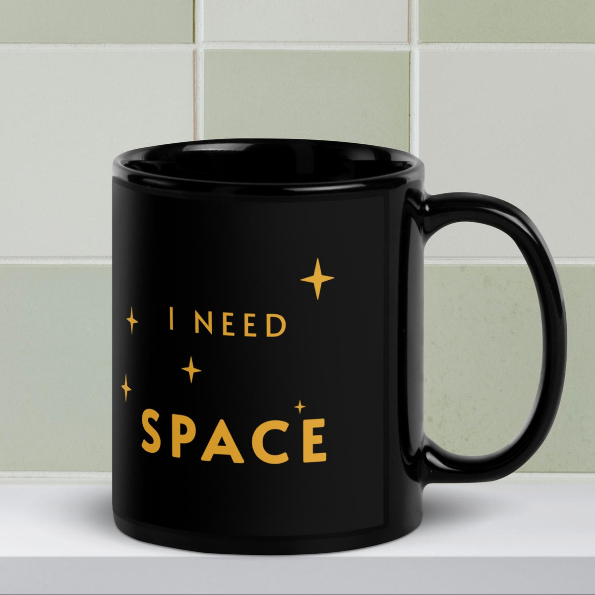 Deep Space retro graphic mug design detail — Galactic Ink Club

