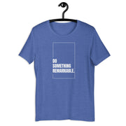Do Something Remarkable retro-inspired graphic tee in heather true royal — Galactic Ink Club