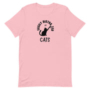 Easily distracted by cats unisex tee in pink — Galactic Ink Club
