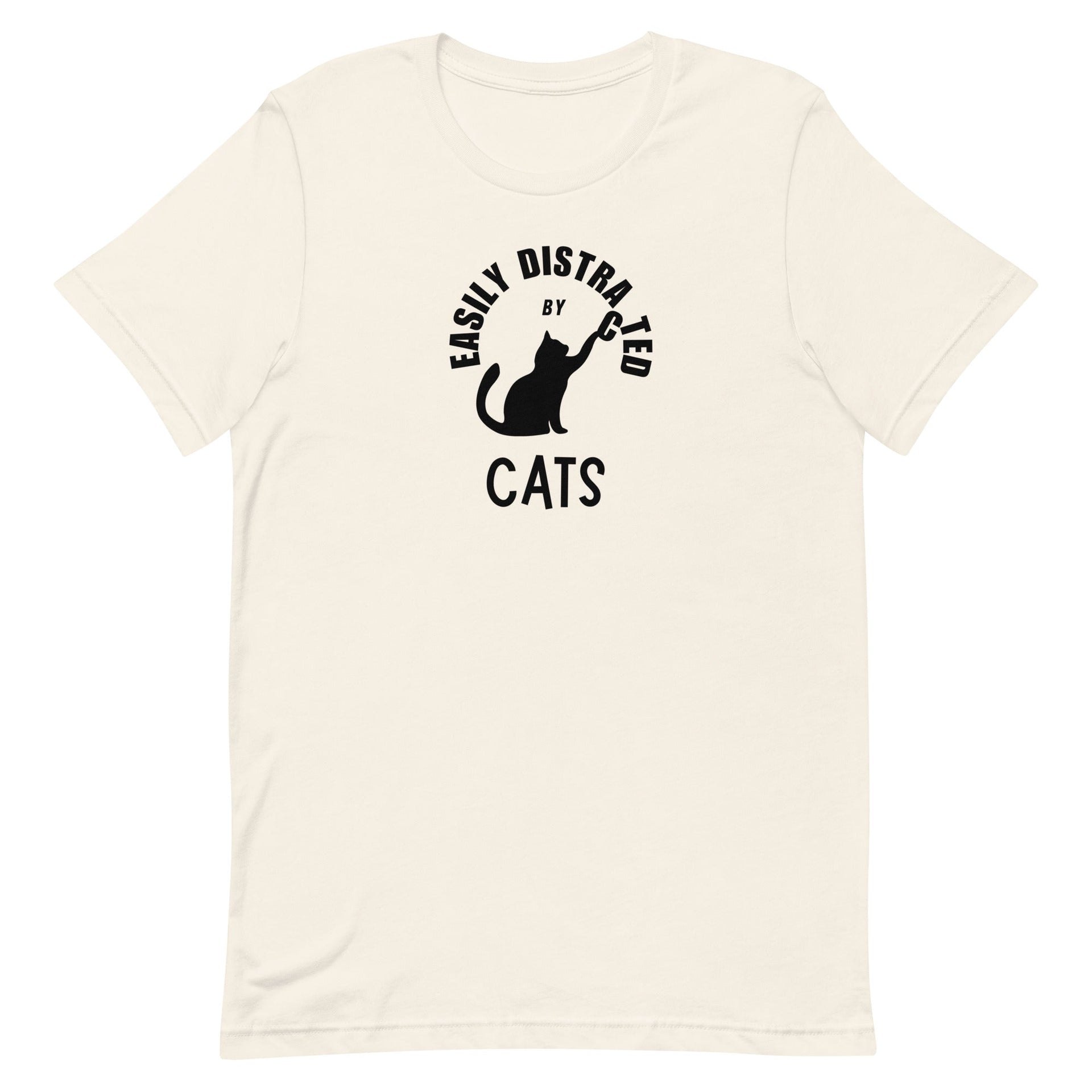 Easily distracted by cats unisex tee in vintage white — Galactic Ink Club

