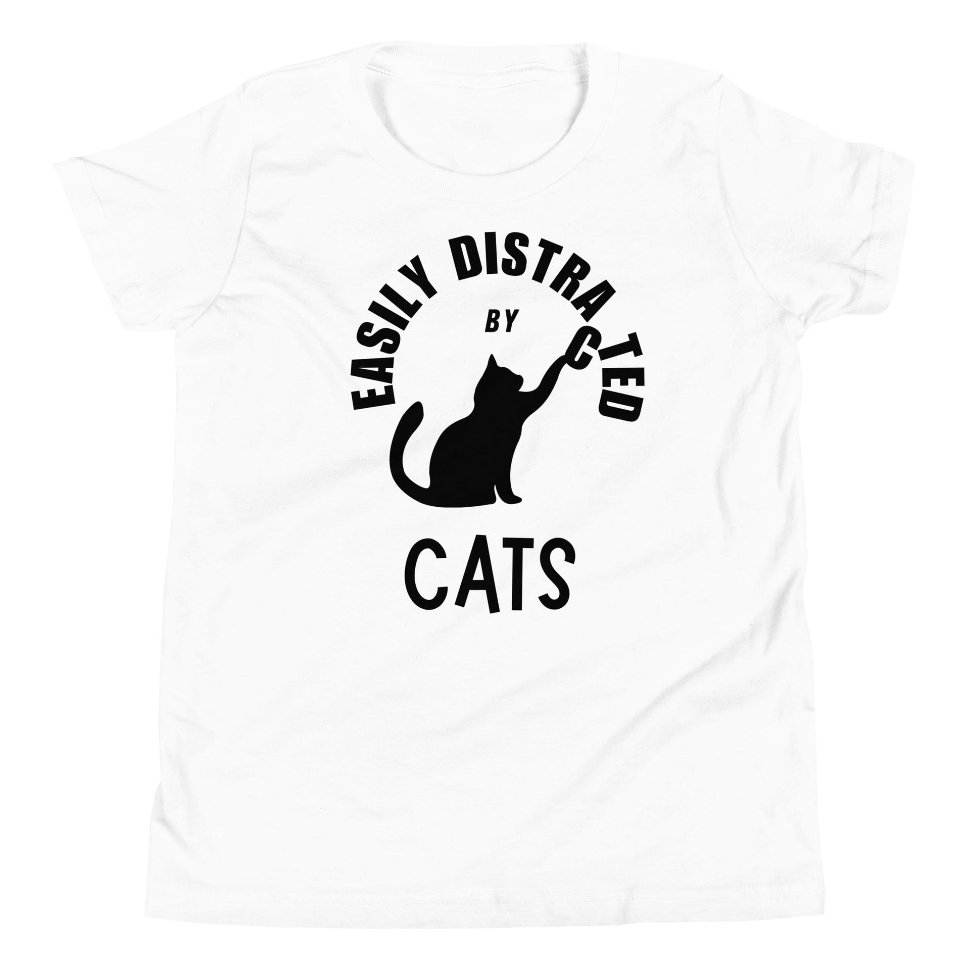  Easily distracted by cats youth tee in grey — Galactic Ink Club