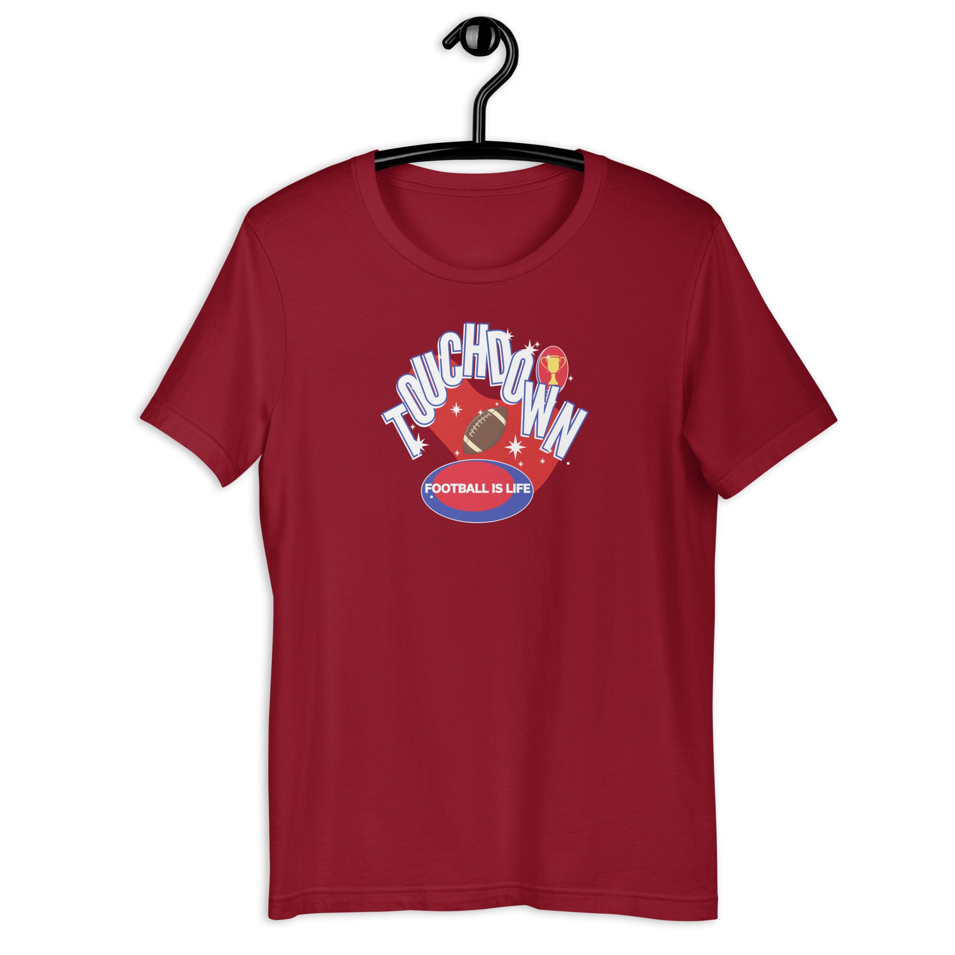 Football Retro-Inspired Graphic Tee in cardinal — Galactic Ink Club

