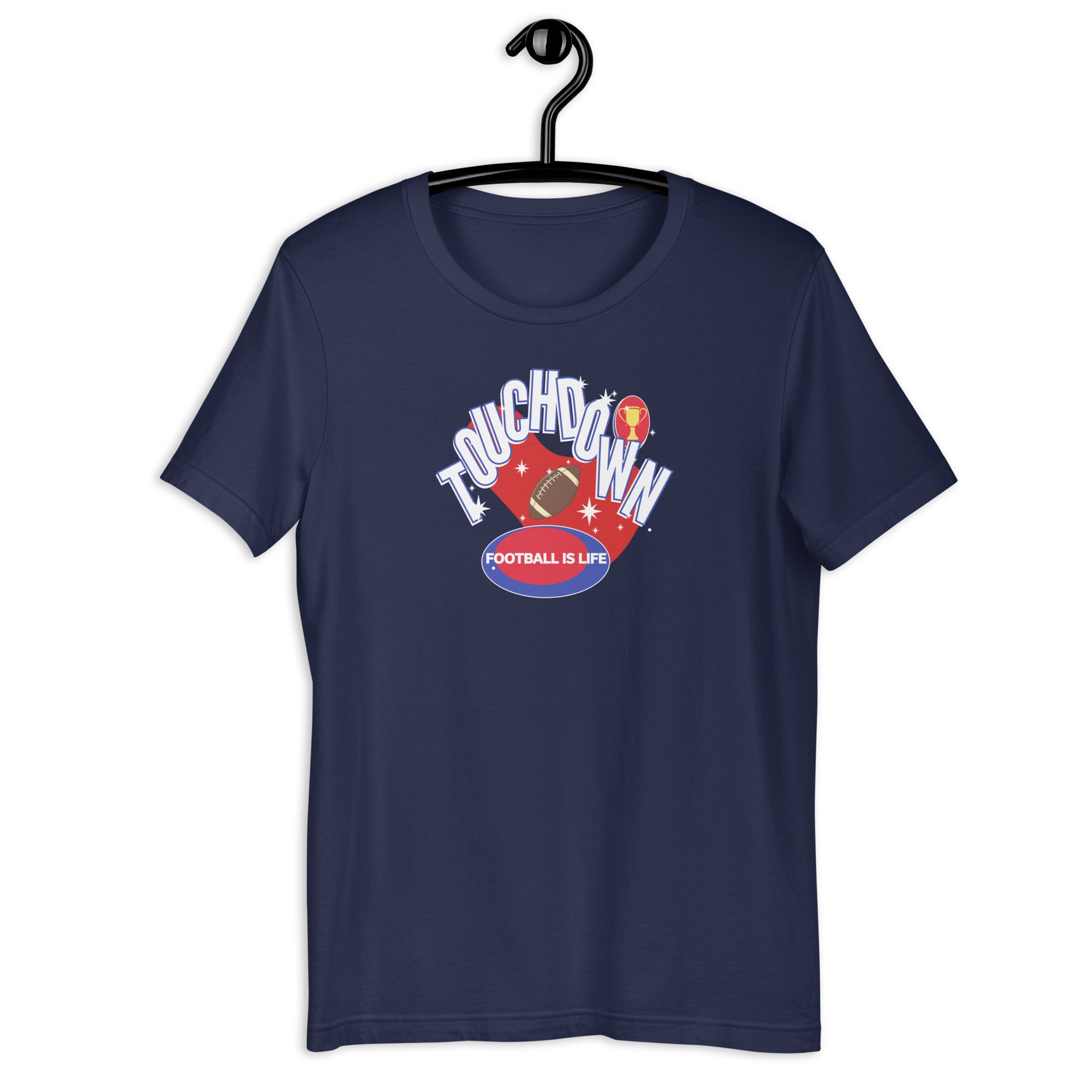 Football Retro-Inspired Graphic Tee in navy — Galactic Ink Club
