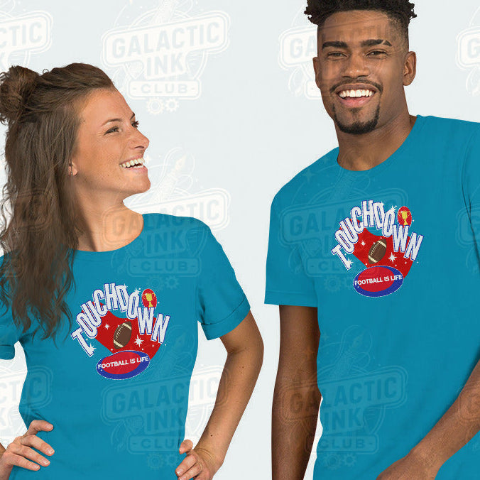 Football retro graphic tee by Galactic Ink Club