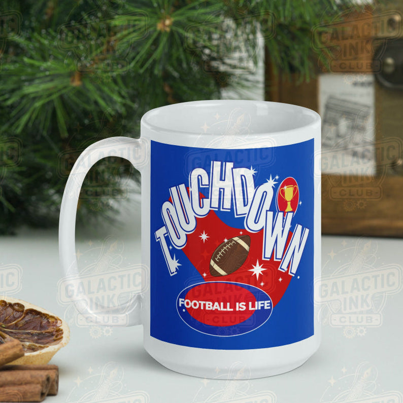 Football retro graphic Mug by Galactic Ink Club
