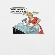 Freezer Frustration retro-inspired graphic tee design detail — Galactic Ink Club
