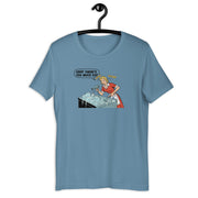 Freezer Frustration retro-inspired graphic tee in slate blue — Galactic Ink Club