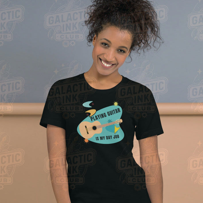 Guitar Player is My Day Job retro graphic tee by Galactic Ink Club