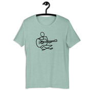 Guitar Player Retro-Inspired Graphic Tee in heather prism dusty blue — Galactic Ink Club

