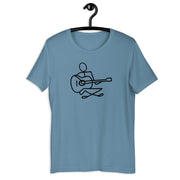 Guitar Player Retro-Inspired Graphic Tee in steel blue— Galactic Ink Club
