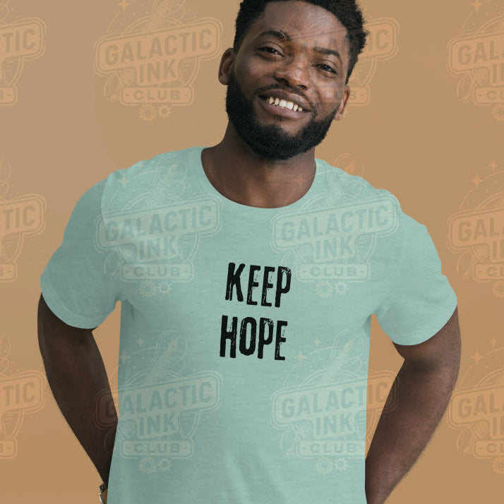 Keep Hope retro graphic tee light shirt by Galactic Ink Club
