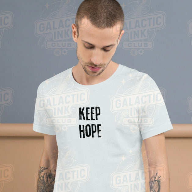 Keep Hope retro graphic tee light shirt by Galactic Ink Club