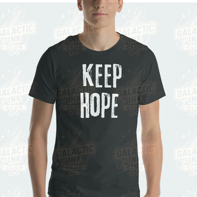 Keep Hope retro graphic tee dark shirt by Galactic Ink Club