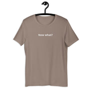 Now What? retro-inspired graphic tee in pebble— Galactic Ink Club