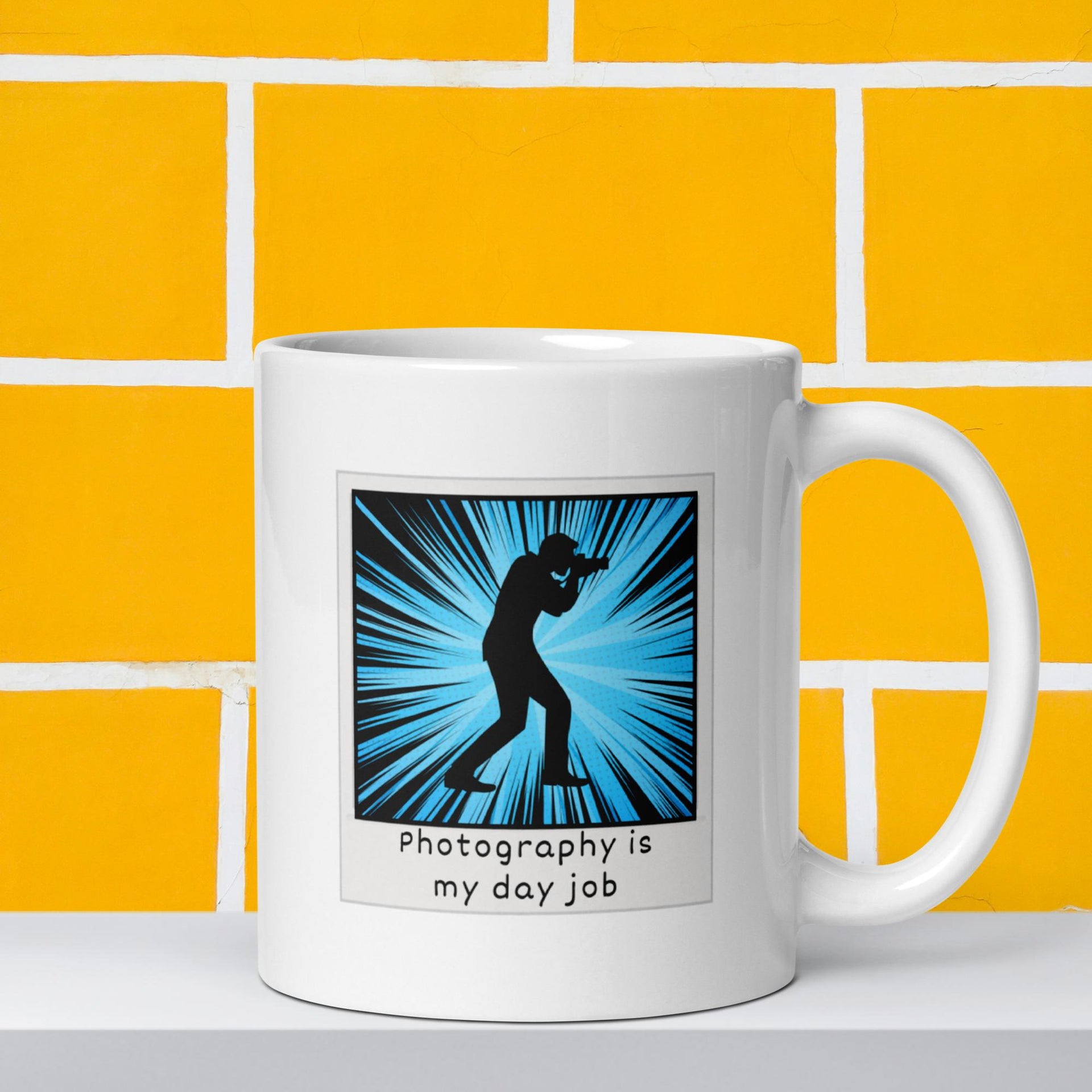 Photography is My Day Job retro graphic mug design detail — Galactic Ink Club