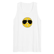 Pickleball with Aviator Sunglasses retro graphic tank top in white — Galactic Ink Club