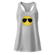 Pickleball with Aviator Sunglasses retro graphic women's tank top in heather grey — Galactic Ink Club