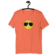 Pickleball with Aviator Sunglasses retro graphic tee in heather orange — Galactic Ink Club
