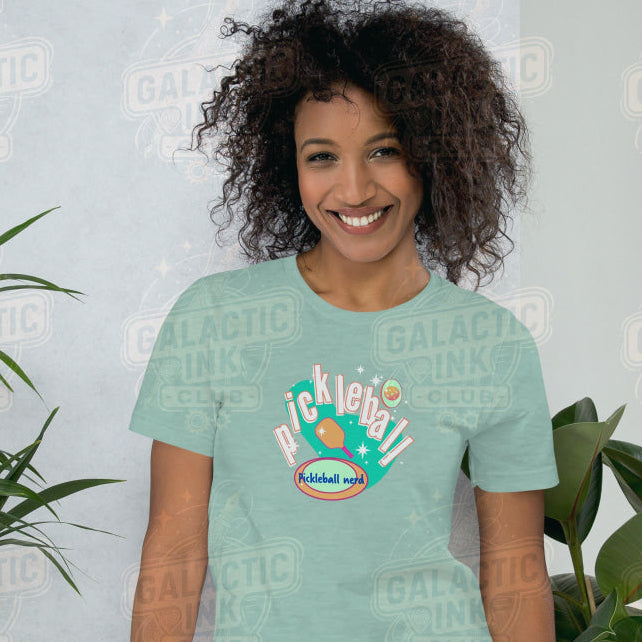 Pickleball Nerd retro graphic tee by Galactic Ink Club