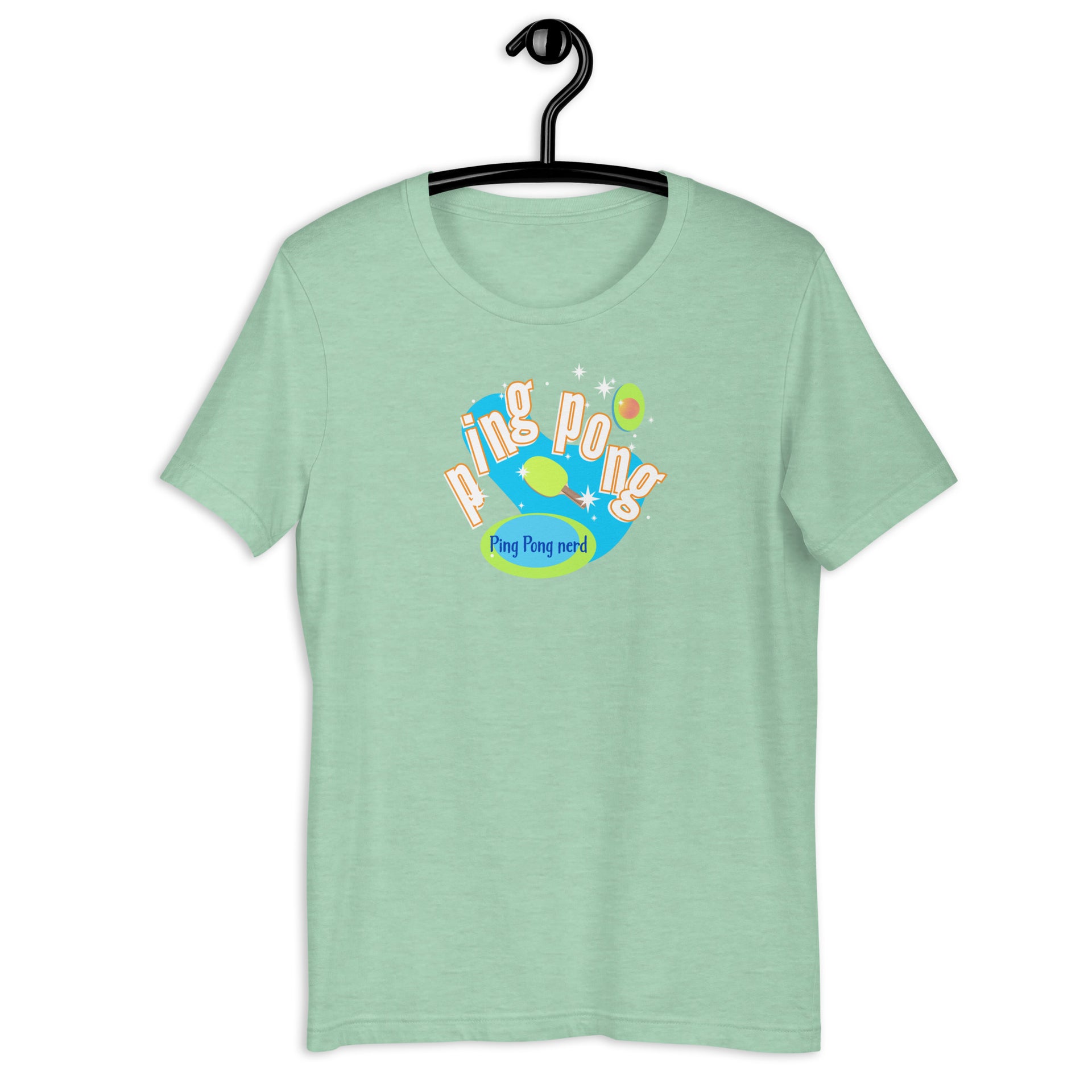 Ping Pong retro graphic tee in heather prism mint — Galactic Ink Club
