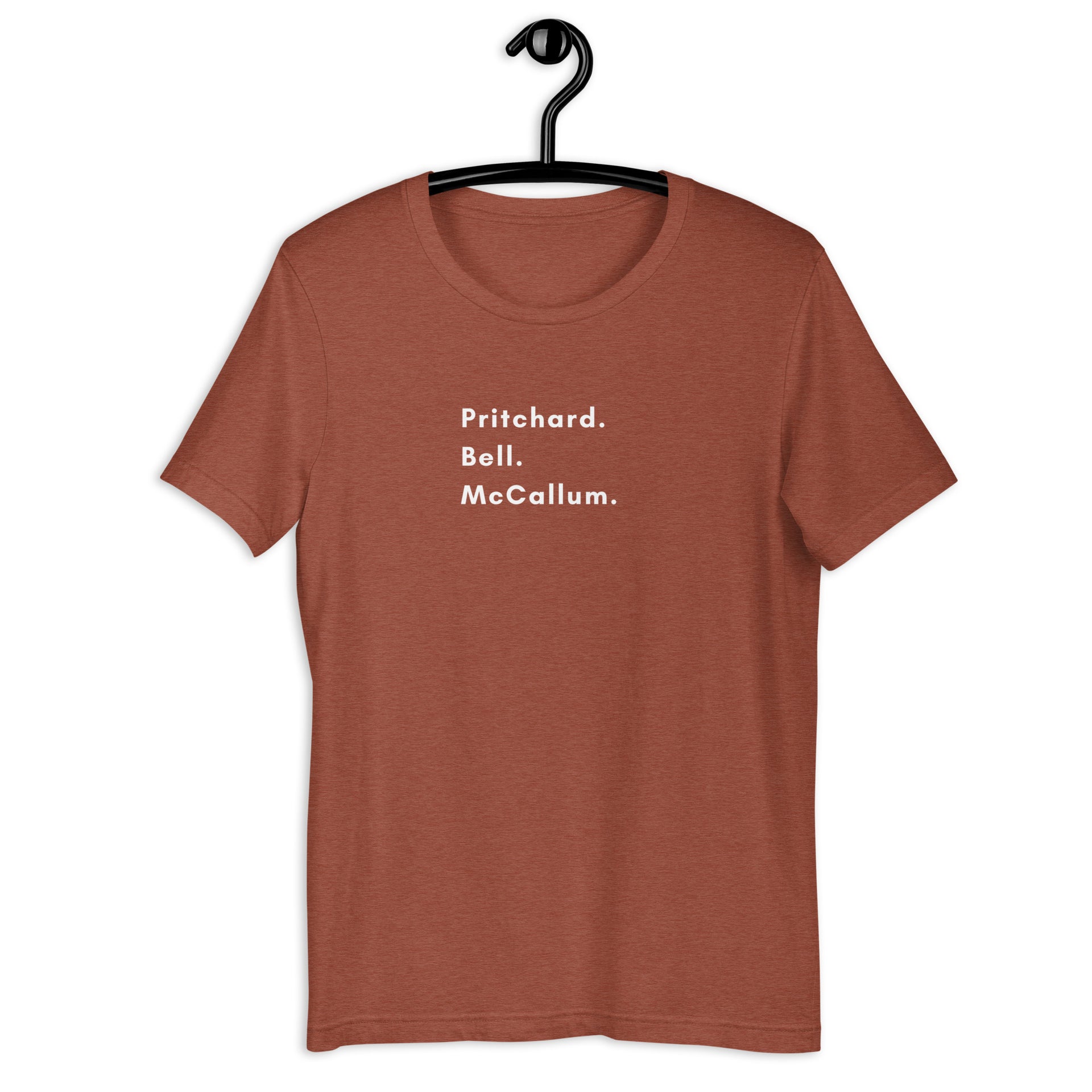 Pritchard Bell McCallum Retro Pickleball Tee in heather clay — Galactic Ink Club
