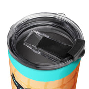 Retro black cat tumbler transparent press-in lid detail — Galactic Ink Club