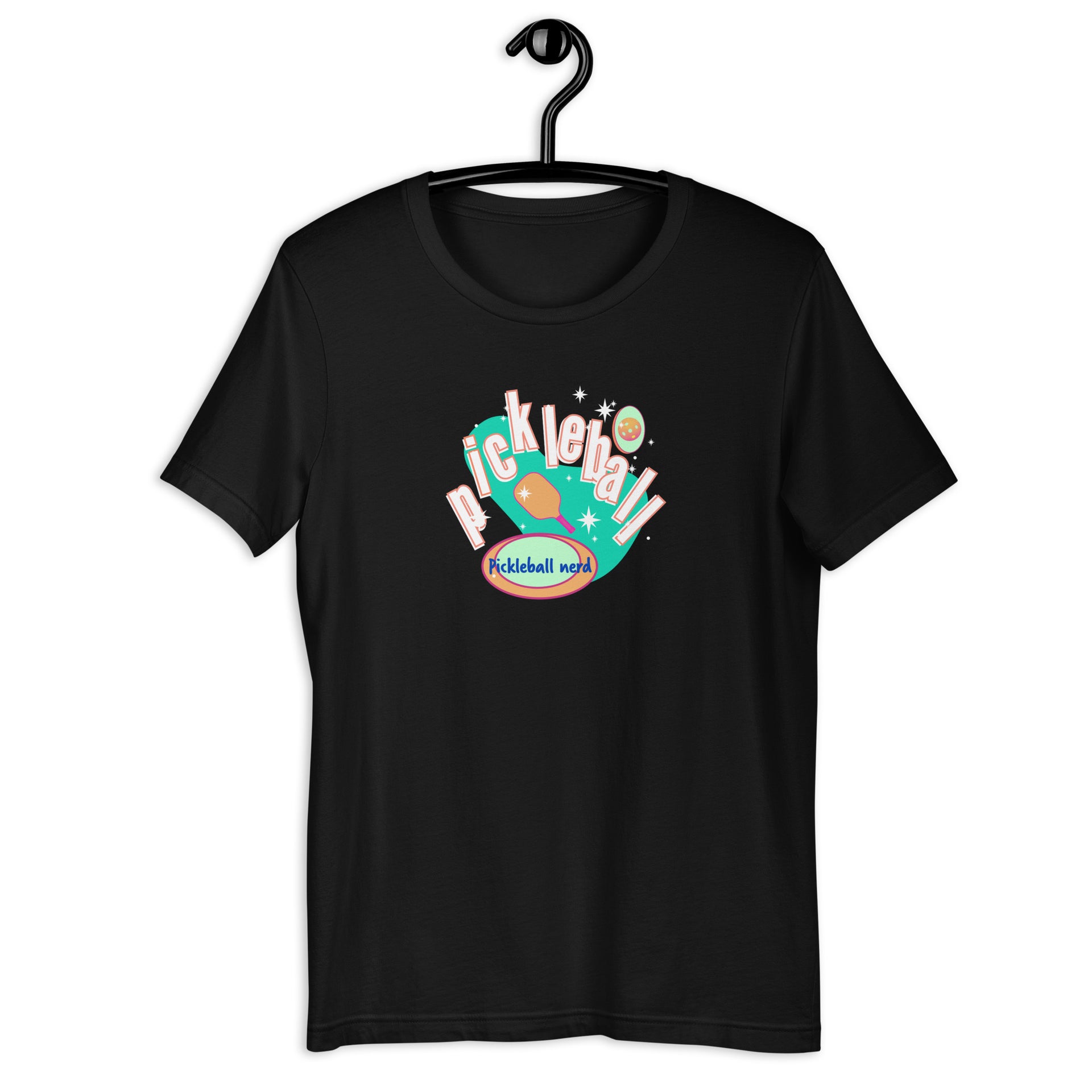 Retro-Inspired Pickleball Graphic Tee in black — Galactic Ink Club

