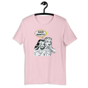 Save Sanity retro-inspired graphic tee in soft pink — Galactic Ink Club