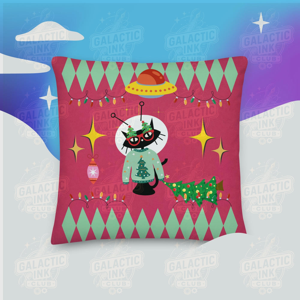 Space Cat Holiday Premium Pillow Pillow