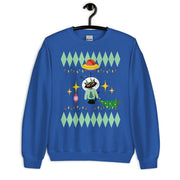 Space cat holiday sweatshirt in royal — Galactic Ink Club
