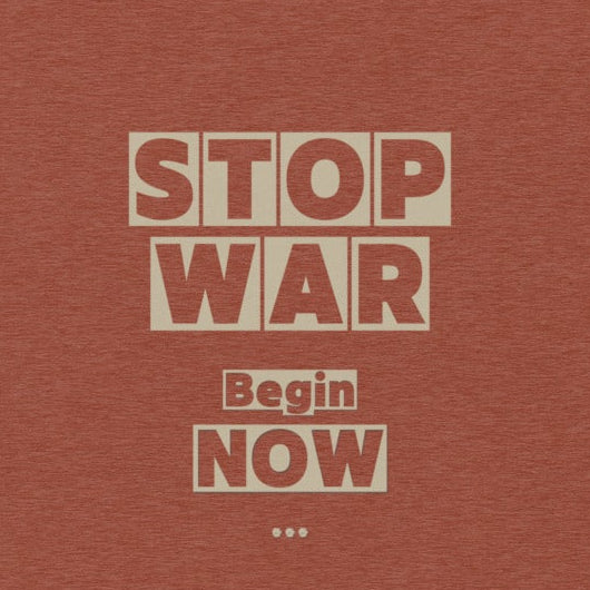 Stop War retro-inspired graphic tee design detail — Galactic Ink Club