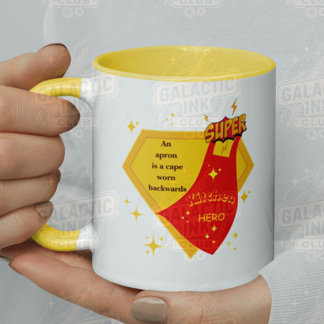 Super Kitchen Hero retro graphic mug design detail — Galactic Ink Club
