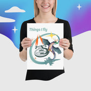 Things I Fly retro illustration poster by Galactic Ink Club
