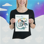 Things I Fly retro illustration poster by Galactic Ink Club
