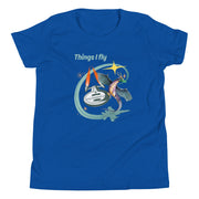 Things I Fly Retro-Inspired Graphic Tee Youth in true royal blue — Galactic Ink Club
