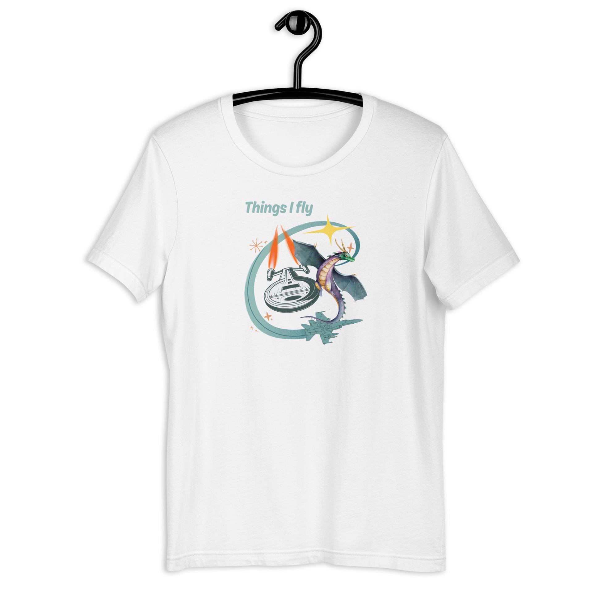 Things I Fly retro-inspired graphic tee in white — Galactic Ink Club
