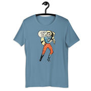 To the Rescue retro-inspired graphic tee in steel blue — Galactic Ink Club