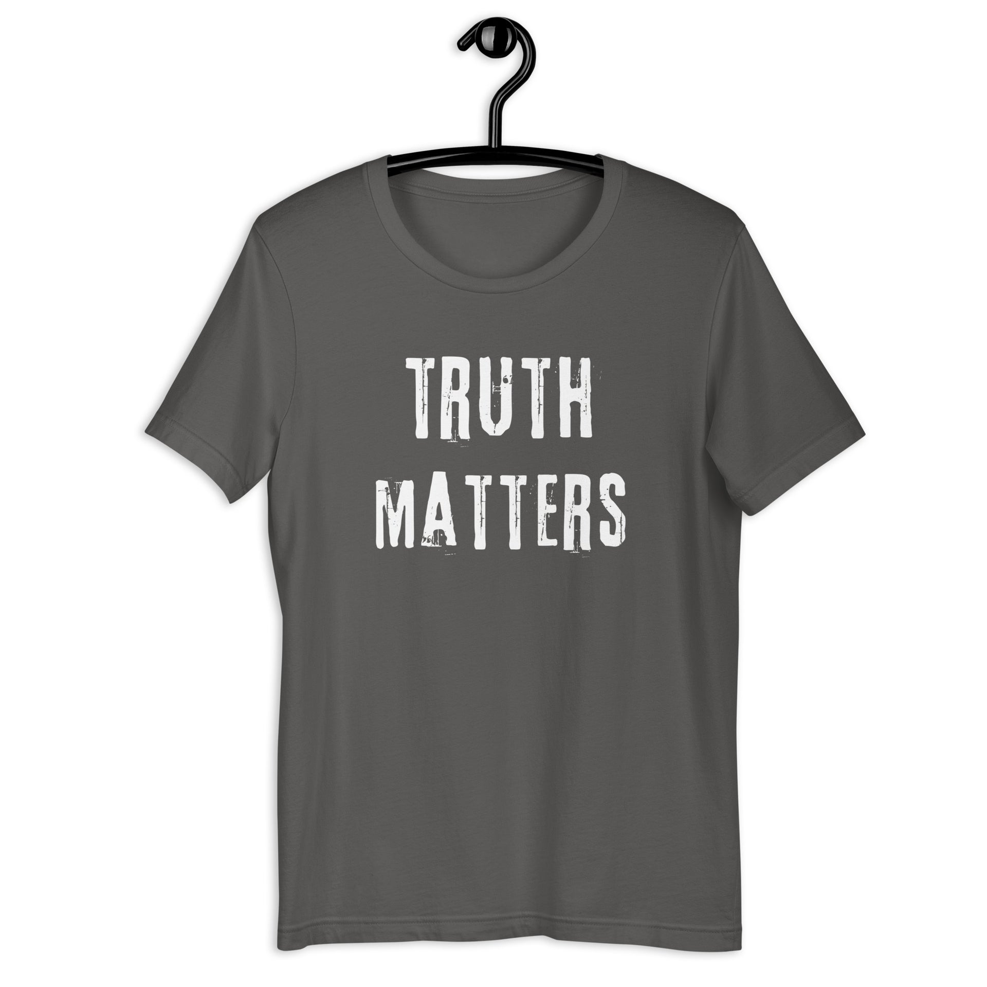 Truth Matters retro-inspired dark graphic tee in asphalt — Galactic Ink Club
