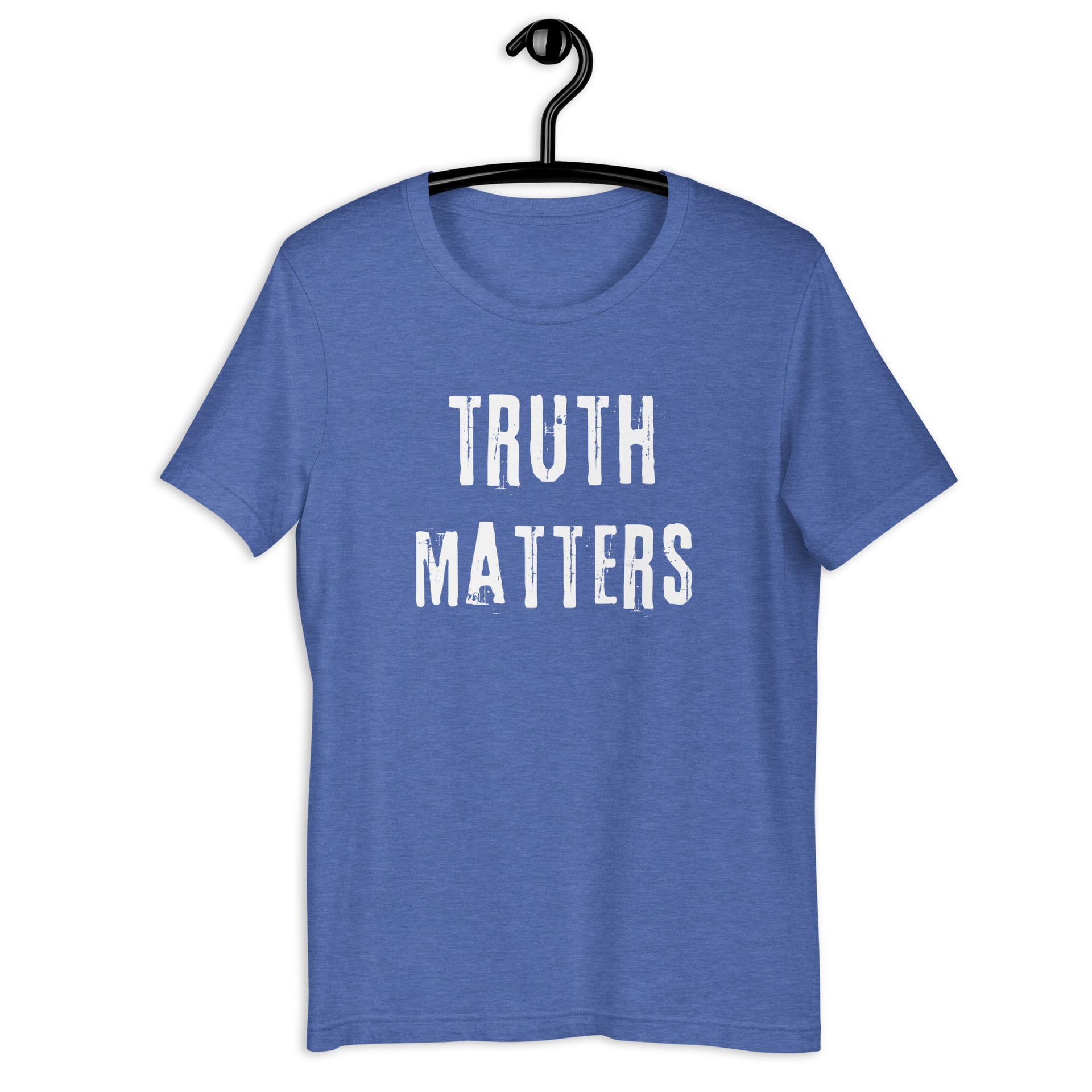 Truth Matters retro-inspired dark graphic tee in heather true royal — Galactic Ink Club

