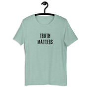 Truth Matters retro-inspired light graphic tee in heather prism dusty blue — Galactic Ink Club
